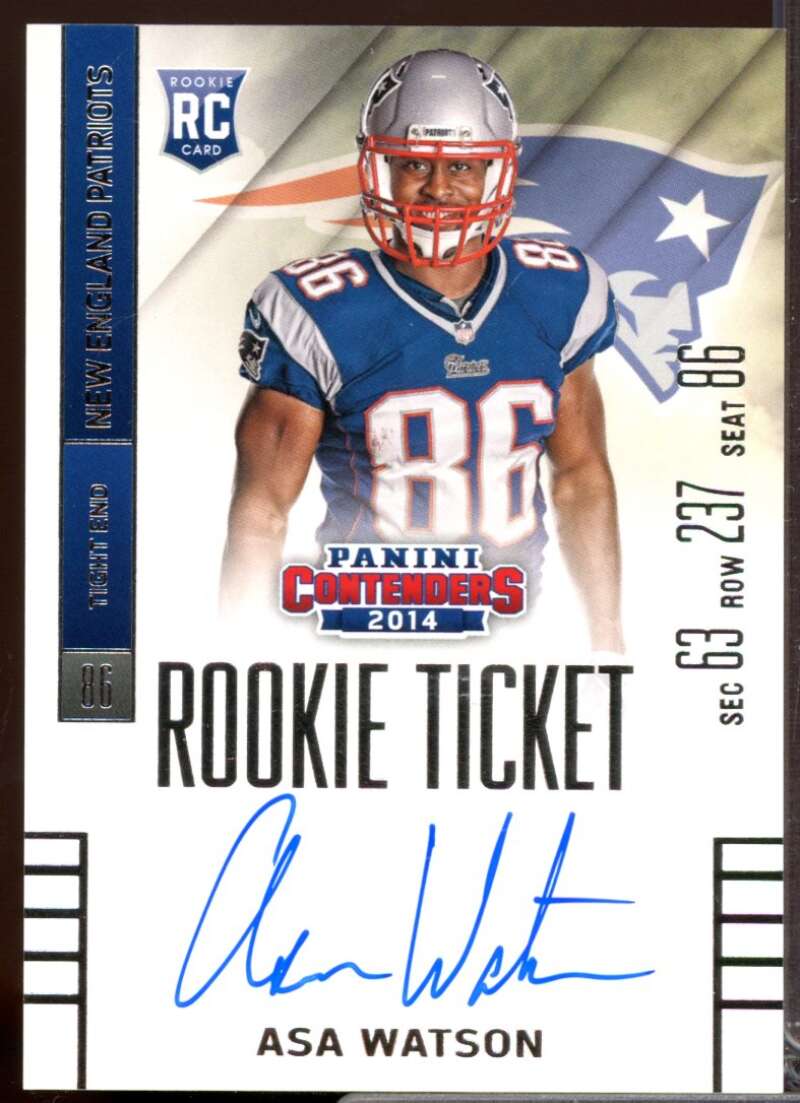 Asa Watson SP Card 2014 Panini Contenders Rookie Autograph #205B  Image 1