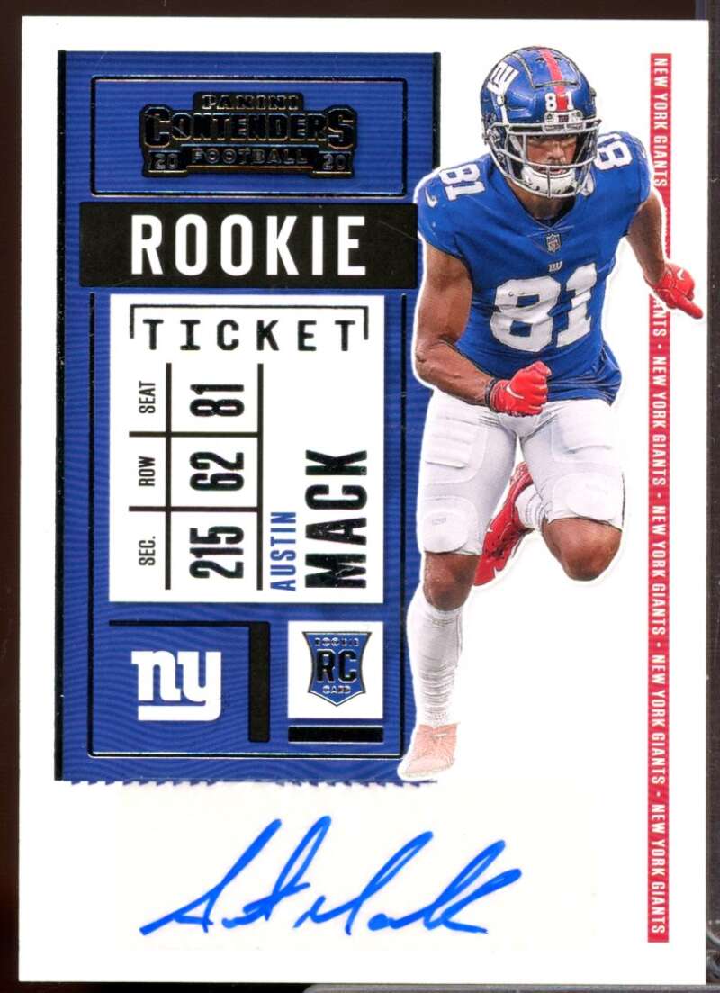 Austin Mack RC Card 2020 Panini Contenders Rookie Autograph #244  Image 1