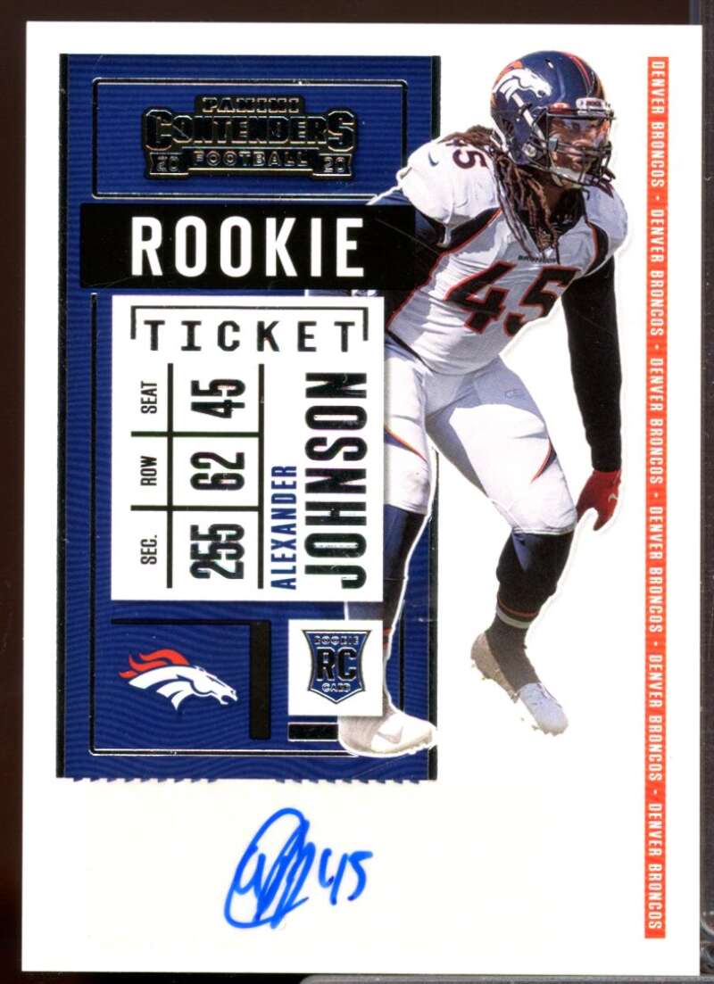 Alexander Johnson RC Card 2020 Panini Contenders Rookie Autograph #242  Image 1