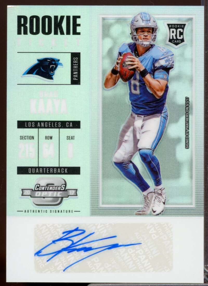Brad Kaaya RC Card 2017 Panini Contenders Optic Rookie Autograph #141  Image 1