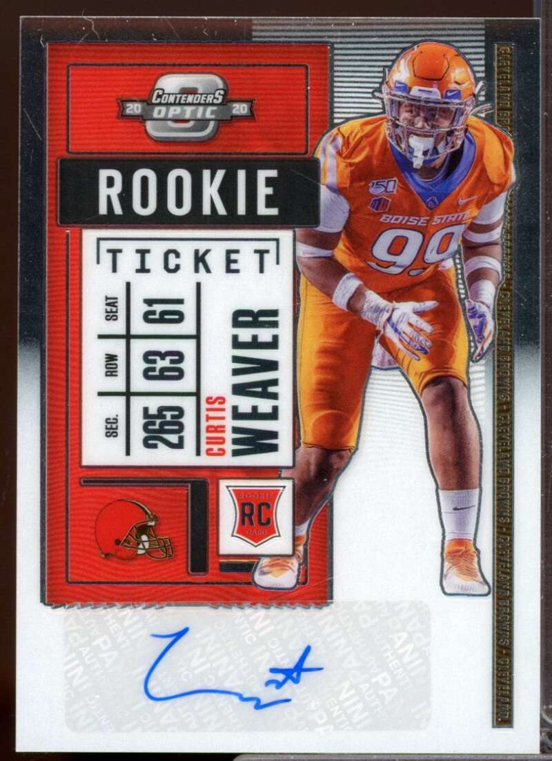 Curtis Weaver RC Card 2020 Panini Contenders Optic Rookie Autograph #185  Image 1