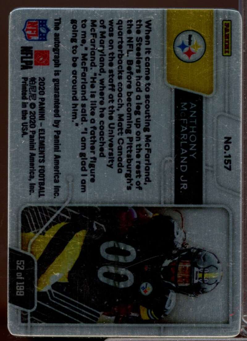 Anthony McFarland Jr. /199 Card 2020 Panini Elements Rookie Autograph #157  Image 2