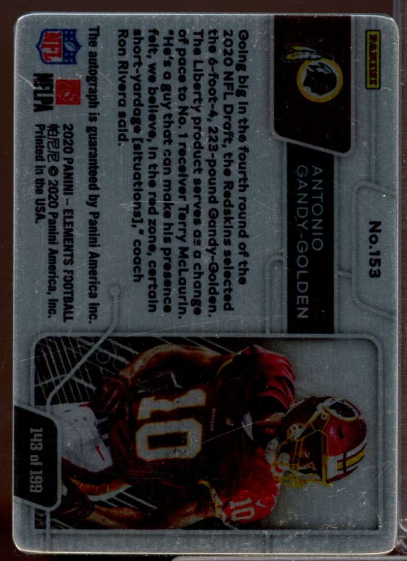 Antonio Gandy-Golden /199 Card 2020 Panini Elements Rookie Autograph #153  Image 2