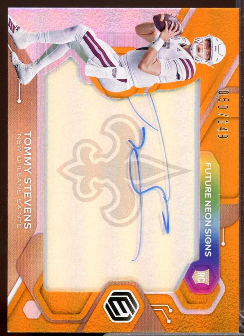 Tommy Stevens Card 2020 Panini Elements Future Neon Signs Autograph Orange #17  Image 1