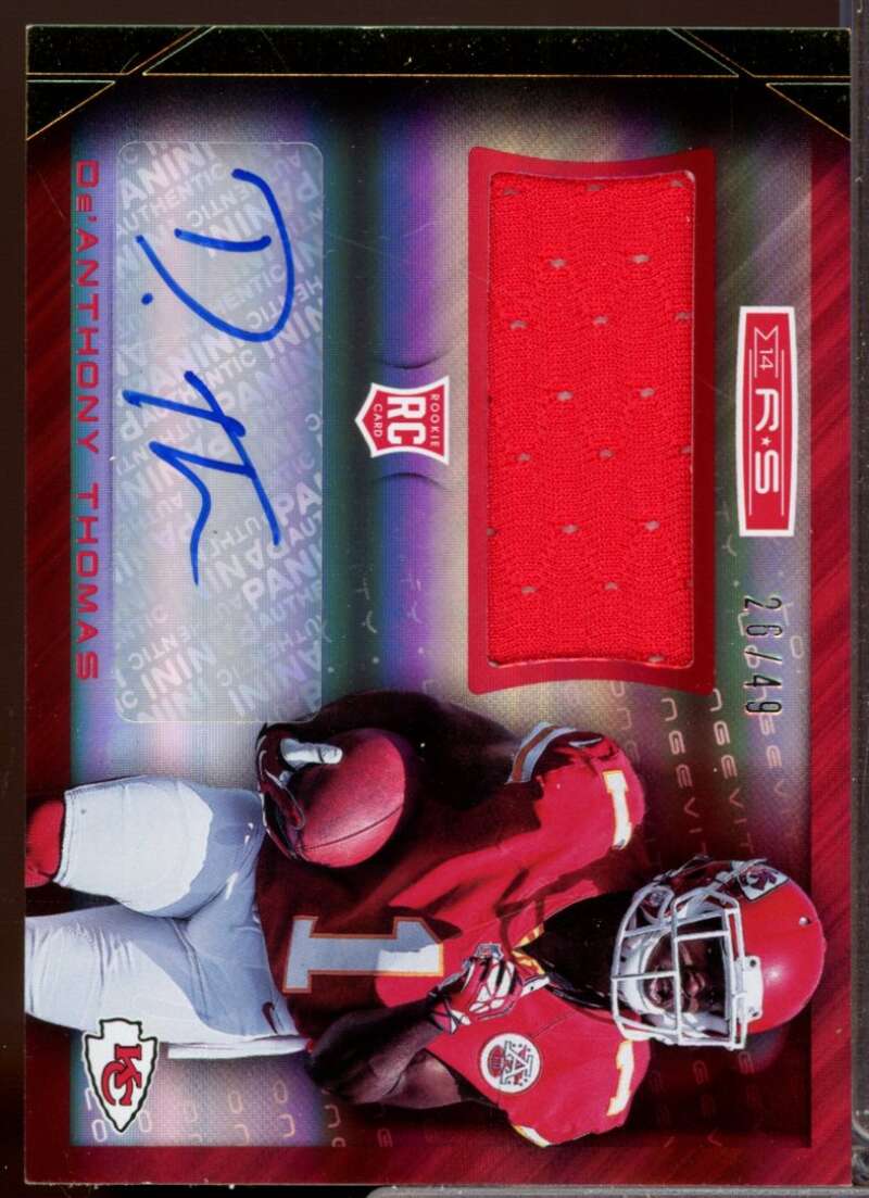 De'Anthony Thomas /49 2014 Rookies Star Rookie Jersey Auto Longevity Gold #RMDT  Image 1