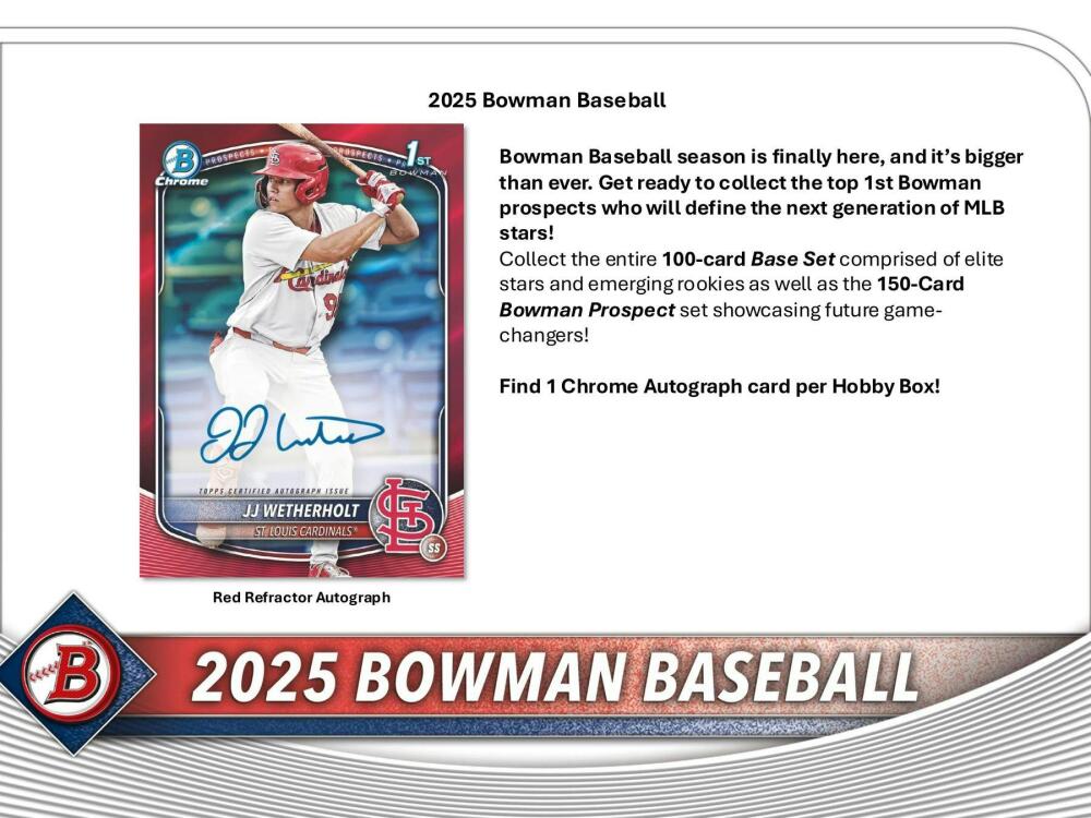 2025 Bowman Baseball Hobby Box Image 3