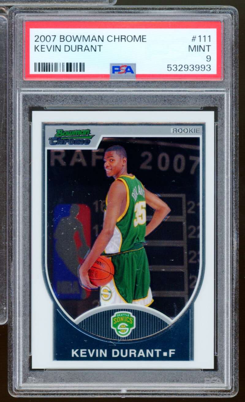 Kevin Durant Rookie Card 2007-08 Bowman Chrome #111 PSA 9 Image 1