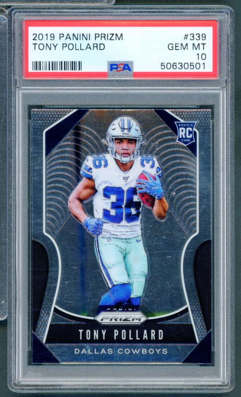 Tony Pollard Rookie Card 2019 Panini Prizm #339 PSA 10 Image 1