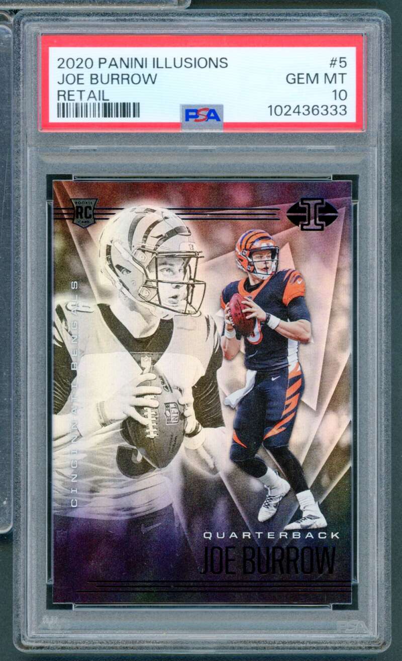 Joe Burrow Rookie Card 2020 Panini Illusions Retail #5 PSA 10 Image 1