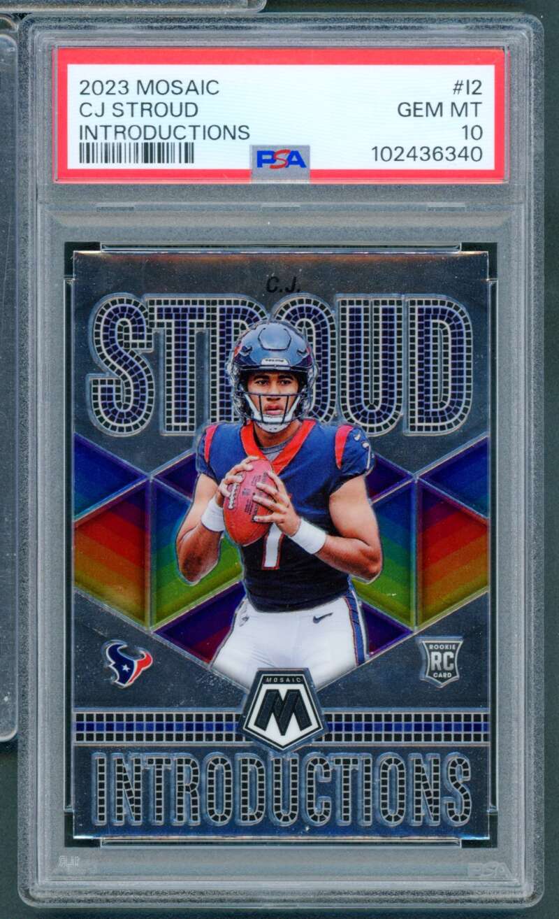 C.J. Stroud Rookie Card 2023 Mosaic Introductions #12 PSA 10 Image 1