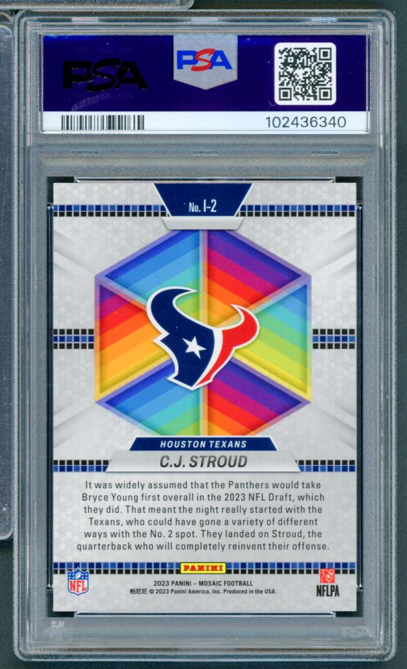 C.J. Stroud Rookie Card 2023 Mosaic Introductions #12 PSA 10 Image 2