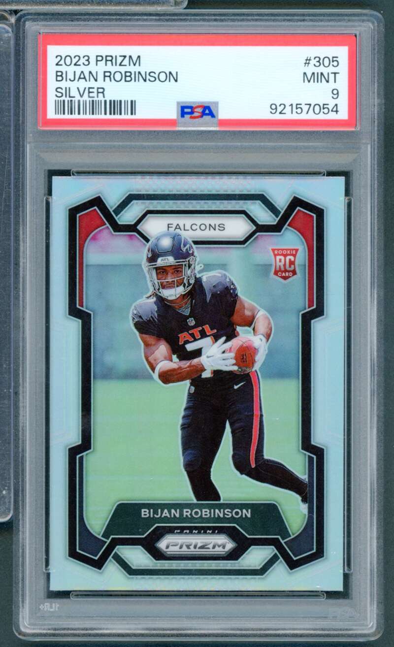 Bijan Robinson Rookie Card 2023 Prizm Silver #305 PSA 9 Image 1
