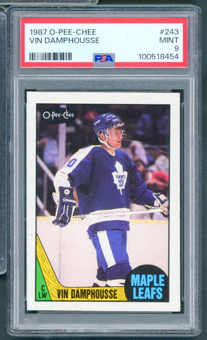 Vin Damphousse Rookie Card 1987 O-Pee-Chee #243 PSA 9 Image 1