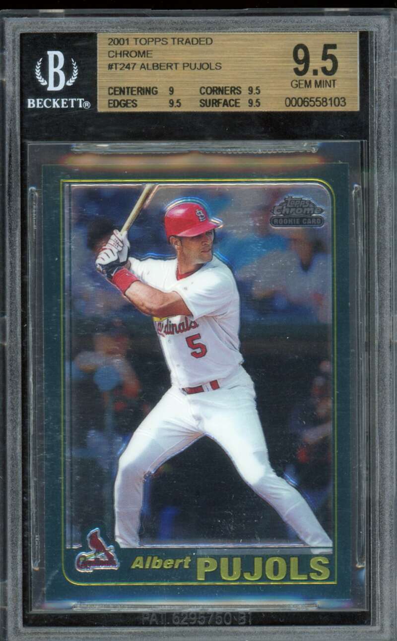 Albert Pujols Rookie Card 2001 Topps Traded Chrome #T247 BGS 9.5 Image 1