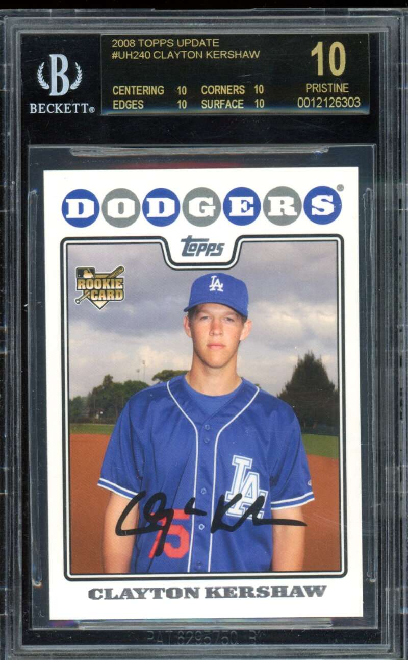 Clayton Kershaw Rookie 2008 Topps Update (Black Label) (pop 2) #UH240 BGS 10 Image 1