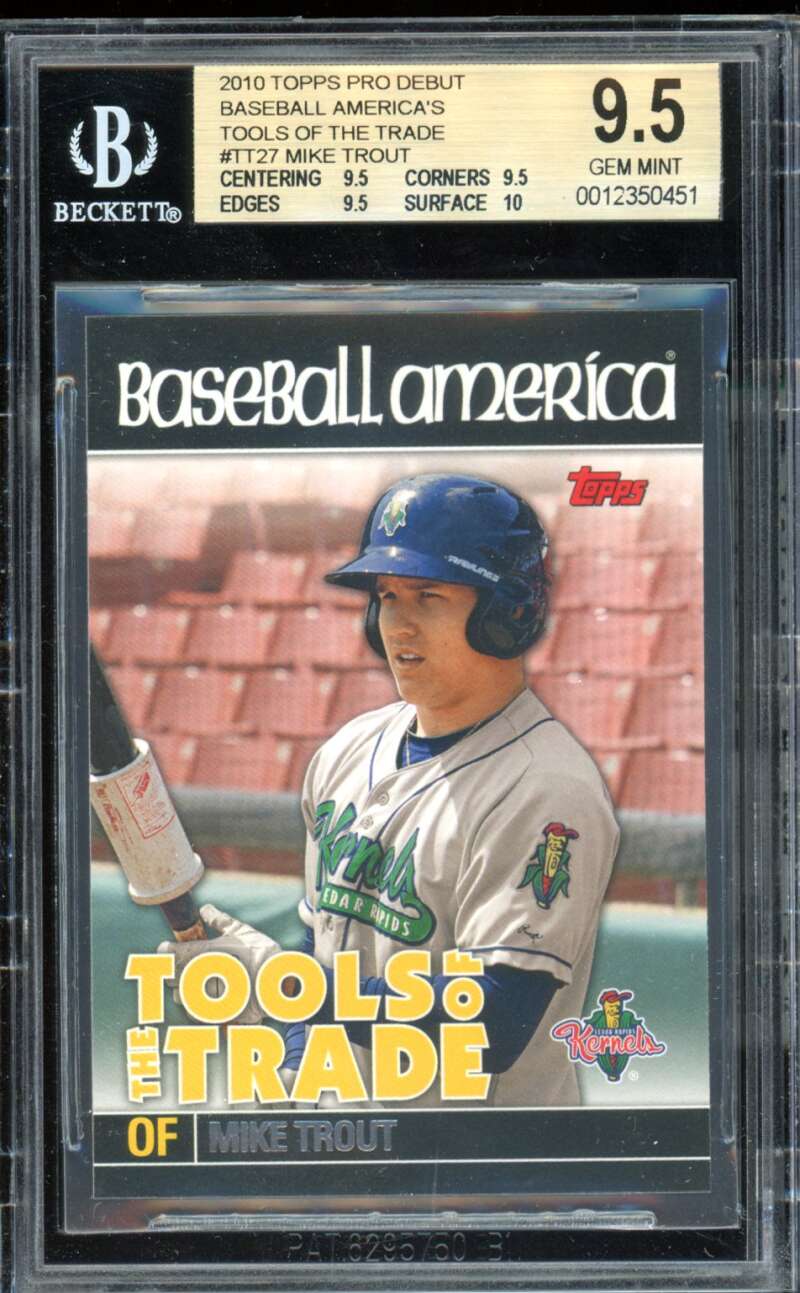 Mike Trout Card 2010 Topps Pro Debut Tools Of The Trade #TT27 BGS 9.5 Image 1
