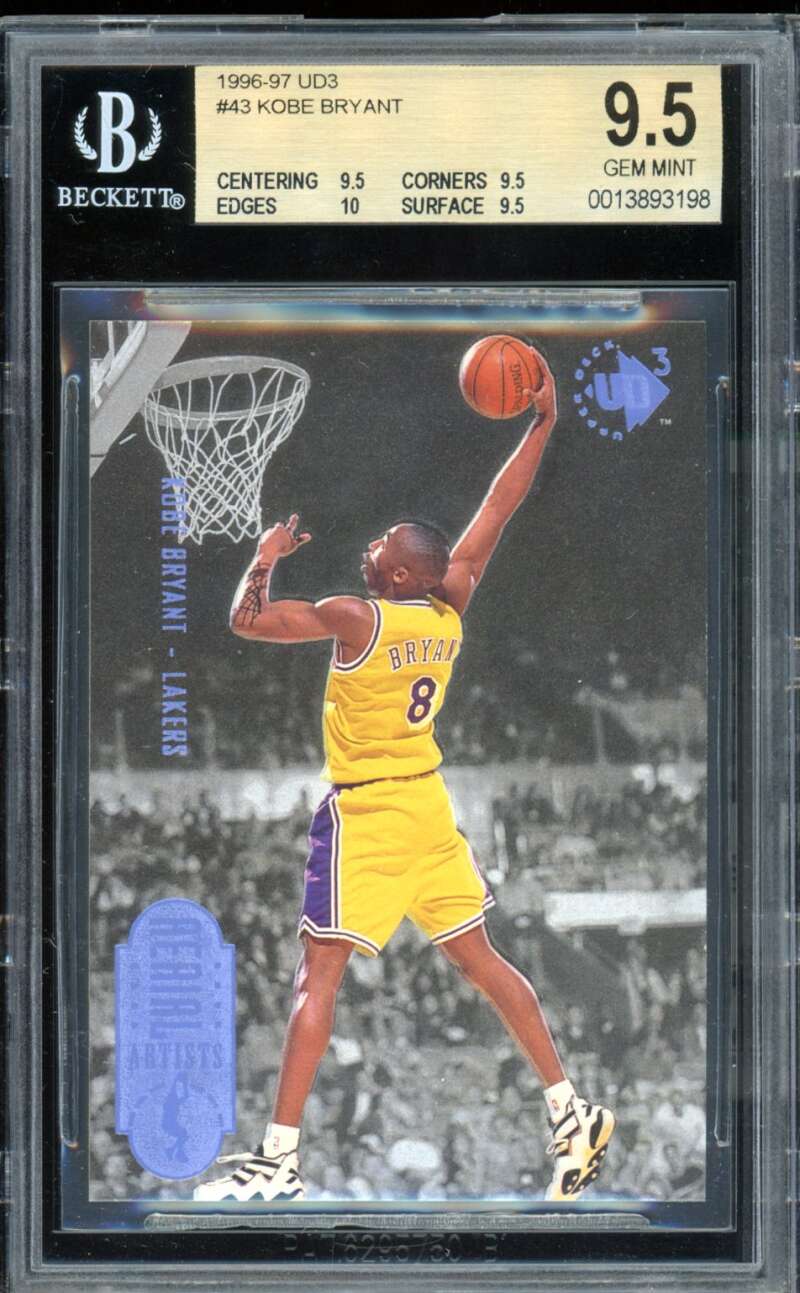 Kobe Bryant Rookie Card 1996-97 UD3 #43 BGS 9.5 Image 1