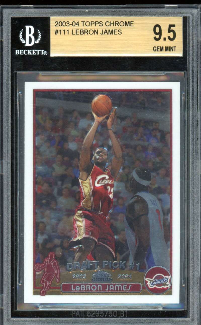 Lebron James Rookie Card 2003-04 Topps Chrome #111 BGS 9.5 Image 1