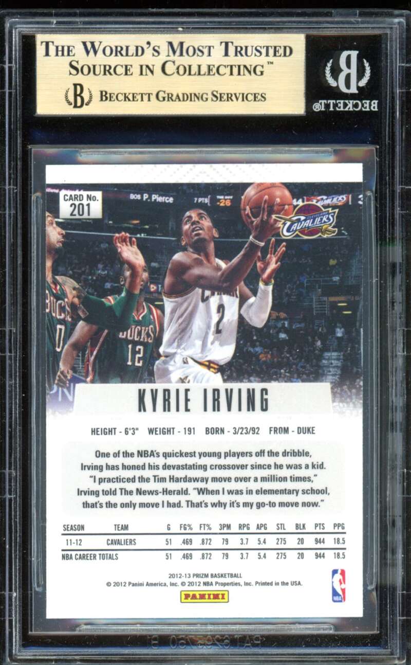 Kyrie Irving Rookie Card 2012-13 Panini Prizm #201 BGS 9.5 Image 2