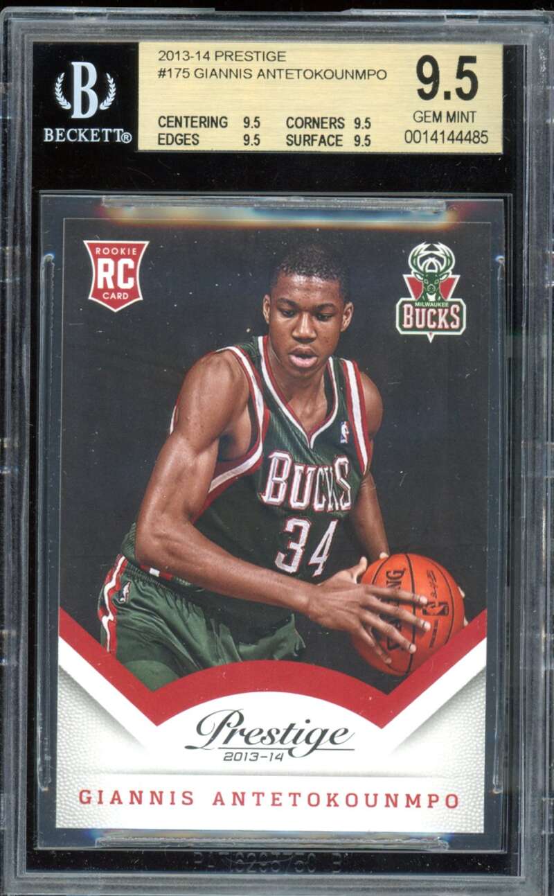 Giannis Antetokounmpo Rookie Card 2013-14 Prestige #175 BGS 9.5 Image 1