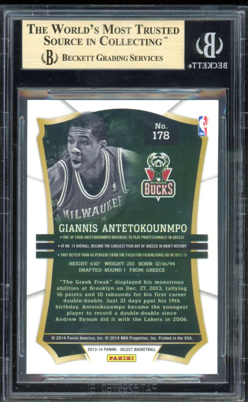 Giannis Antetokounmpo Rookie Card 2013-14 Select #178 BGS 9.5 Image 2