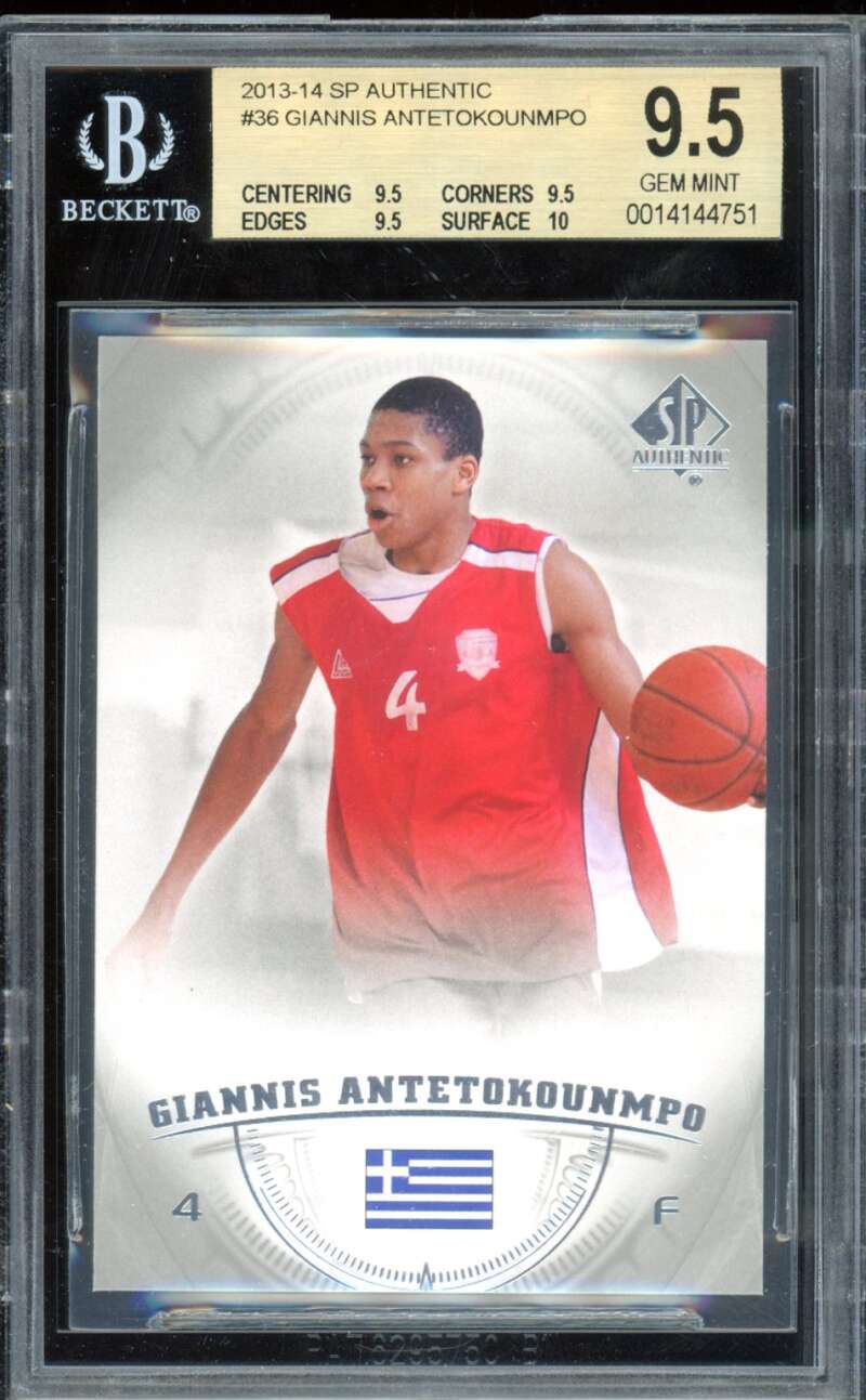 Giannis Antetokounmpo Rookie Card 2013-14 SP Authentic #36 BGS 9.5 Image 1