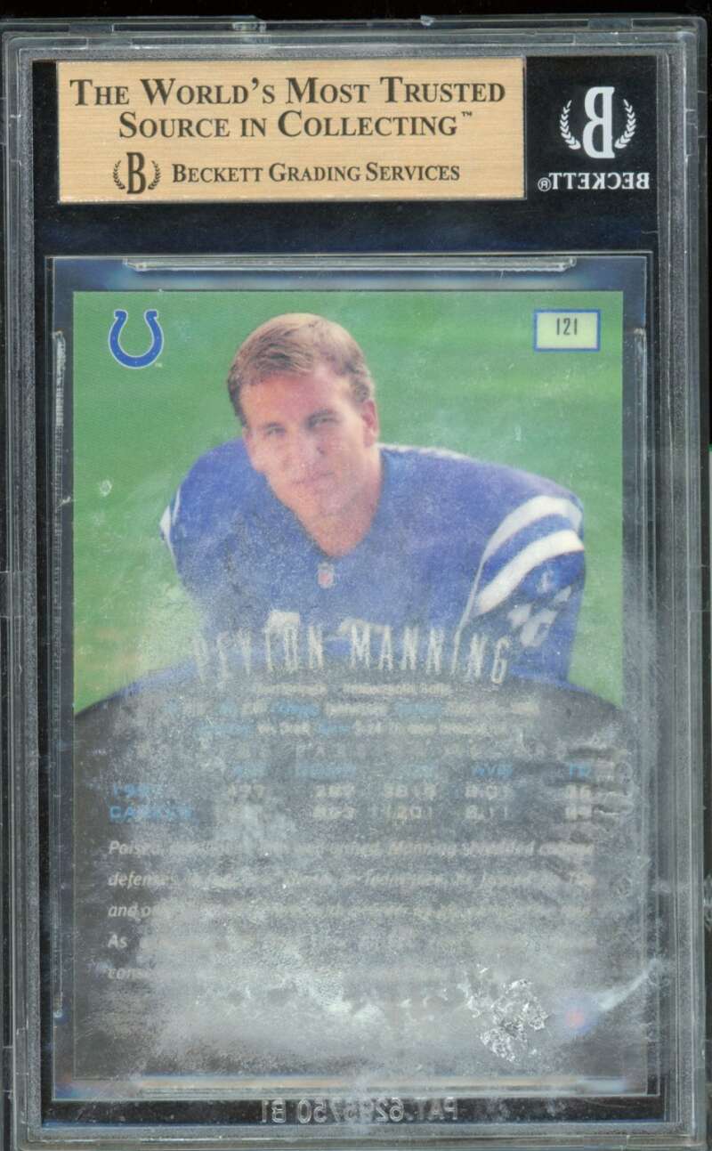 Peyton Manning Rookie Card 1998 Finest #121 BGS 9.5 (back holder damage) Image 2