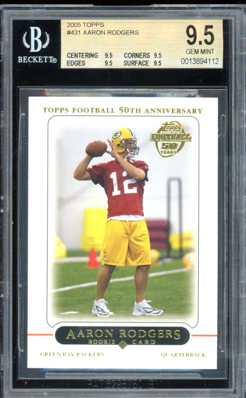 Aaron Rodgers Rookie Card 2005 Topps #431 BGS 9.5 Image 1