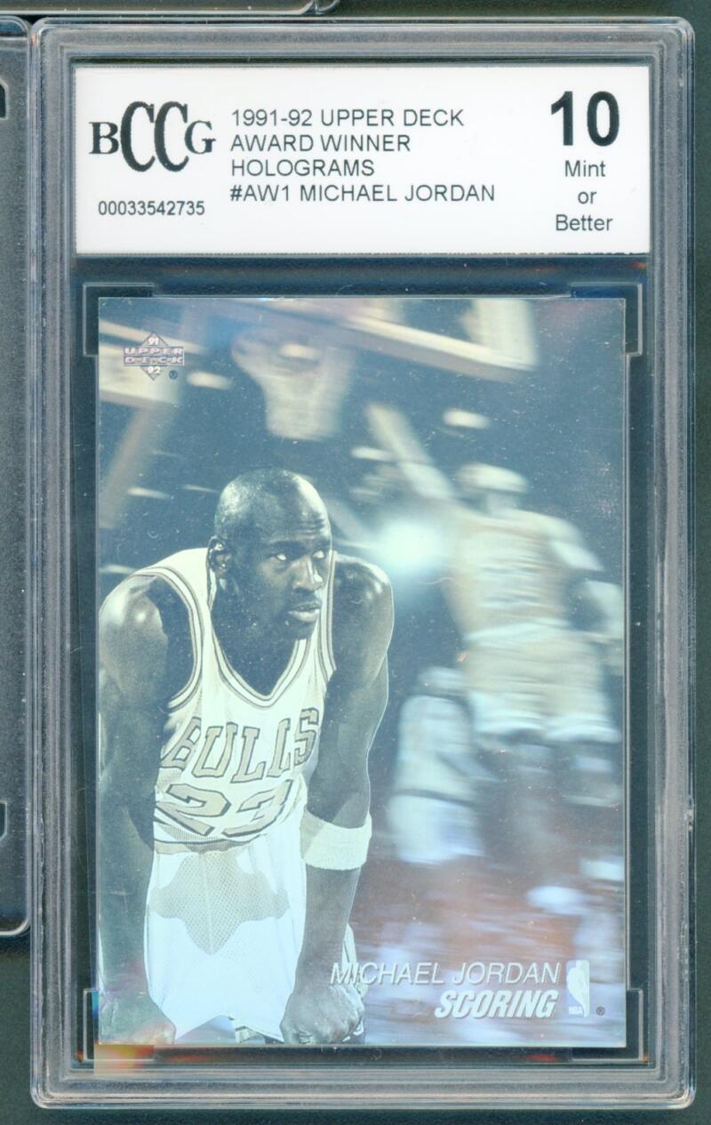 1991-92 Upper Deck Award Winner Holograms #AW1 Michael Jordan BGS BCCG 10 Mint+ Image 1