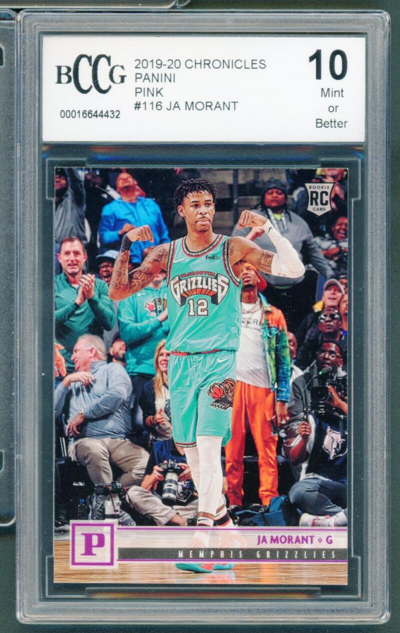 2019-20 Panini Chronicles Pink #116 Ja Morant Young Dolph RC BGS BCCG 10 Mint+ Image 1