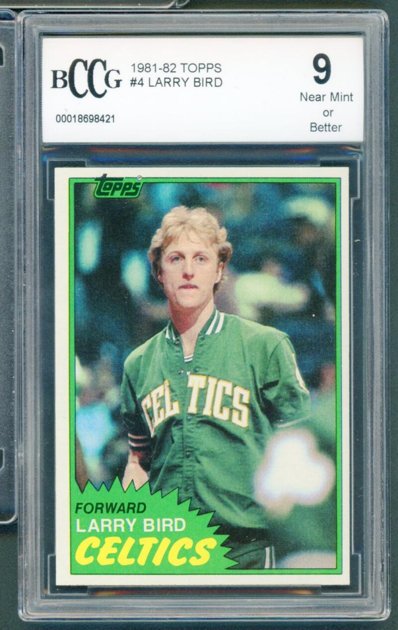1981-82 Topps #4 Larry Bird Card BGS BCCG 9 Near Mint+ Image 1