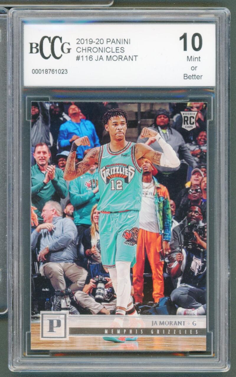2019-20 Chronicles Panini #116 Ja Morant Rookie w/Young Dolph BGS BCCG 10 Mint+ Image 1