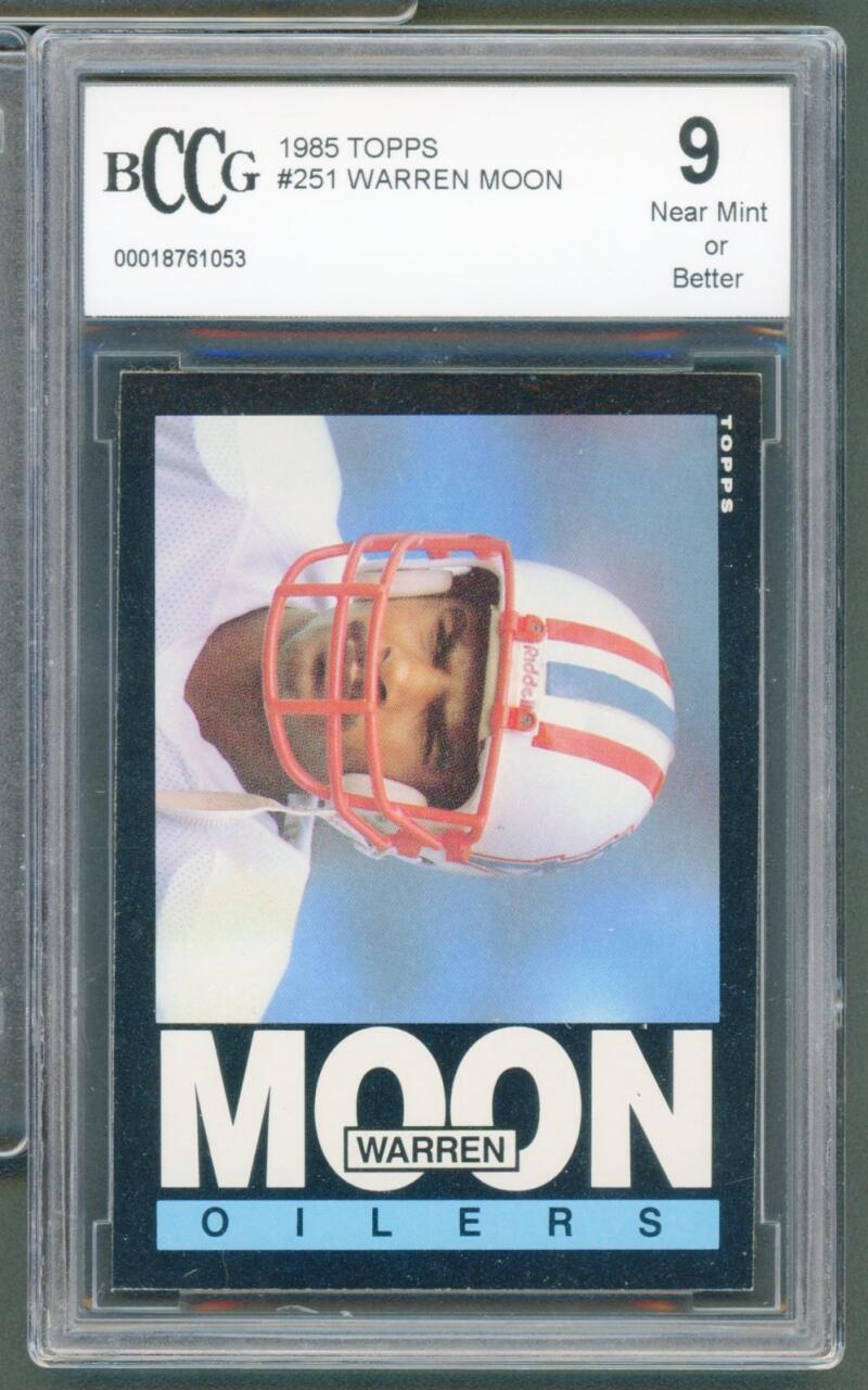 1985 Topps #251 Warren Moon Rookie Card BGS BCCG 9 Near Mint+ Image 1