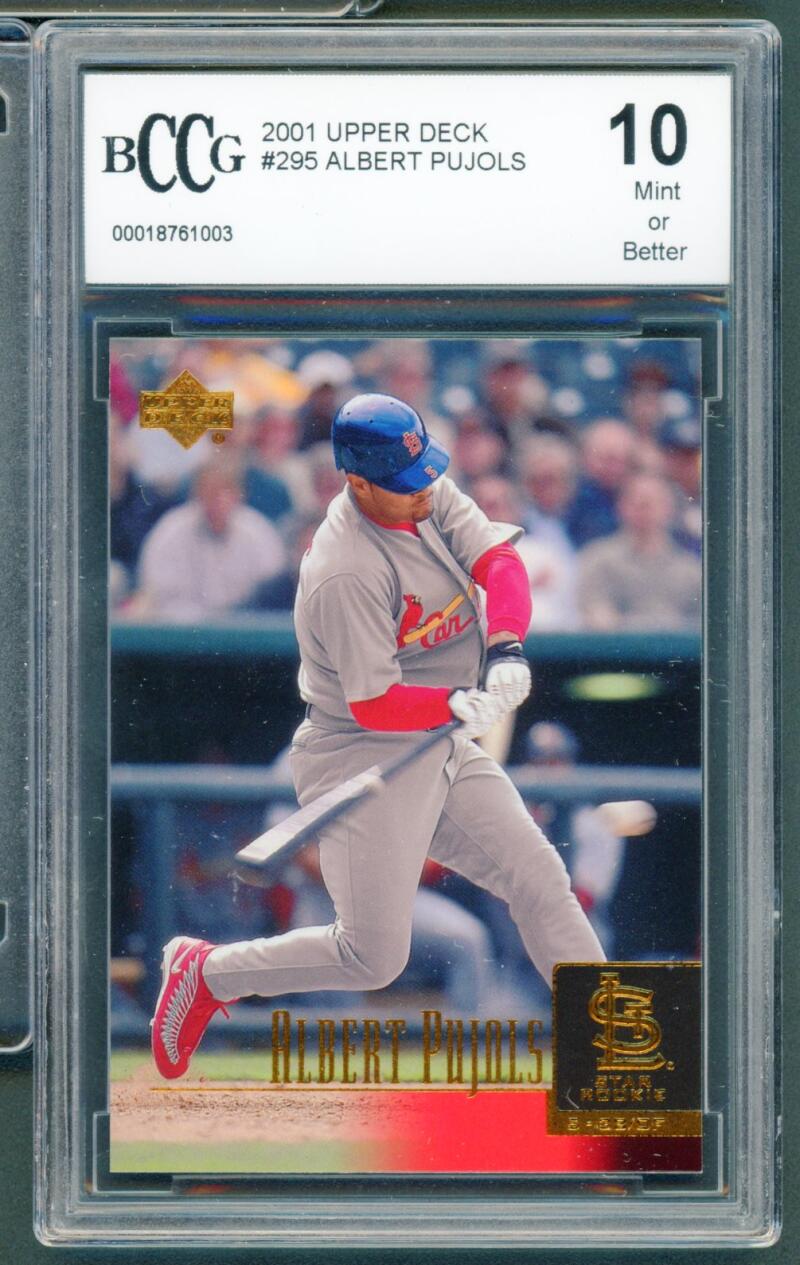 2001 Upper Deck #295 Albert Pujols Rookie Card BGS BCCG 10 Mint+ Image 1