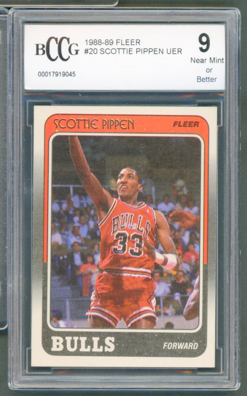 1988-89 Fleer #20 Scottie Pippen Rookie Card BGS BCCG 9 Near Mint+ Image 1