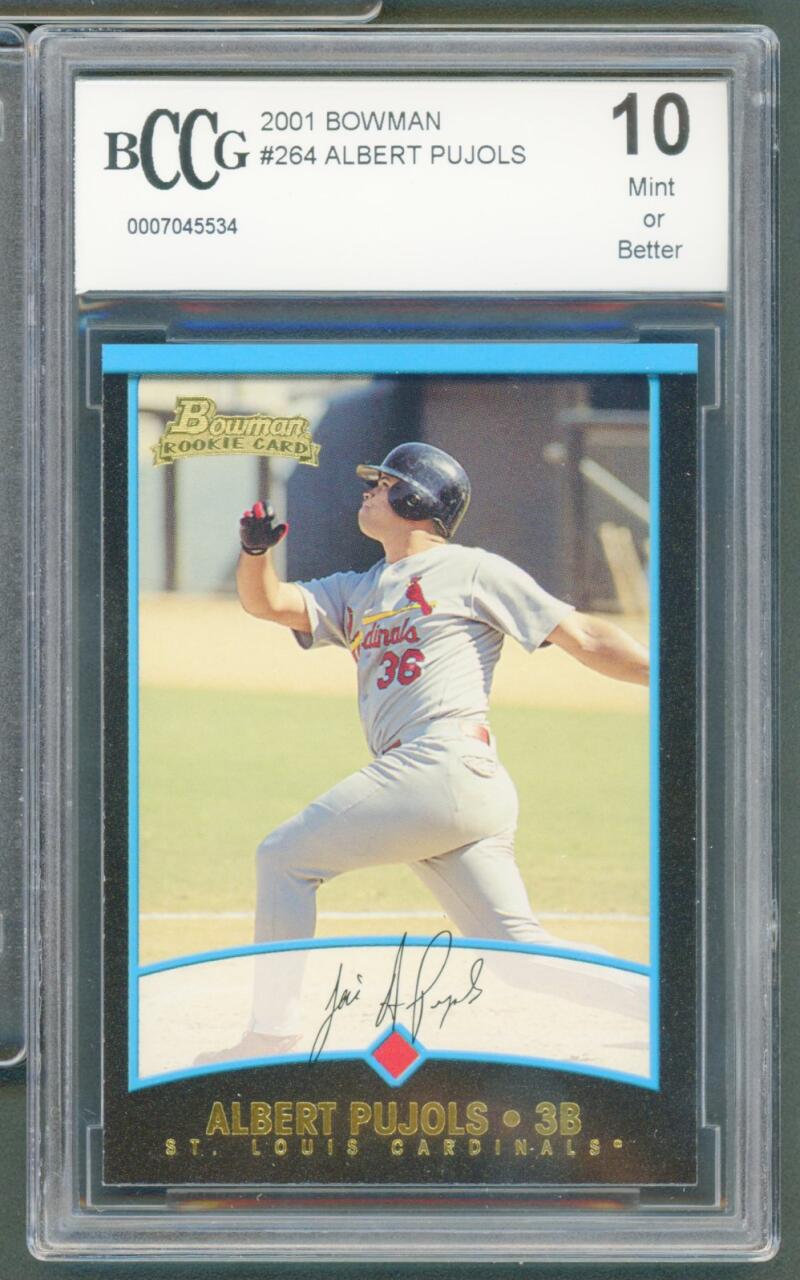 2001 Bowman #264 Albert Pujols Rookie Card BGS BCCG 10 Mint+ Image 1
