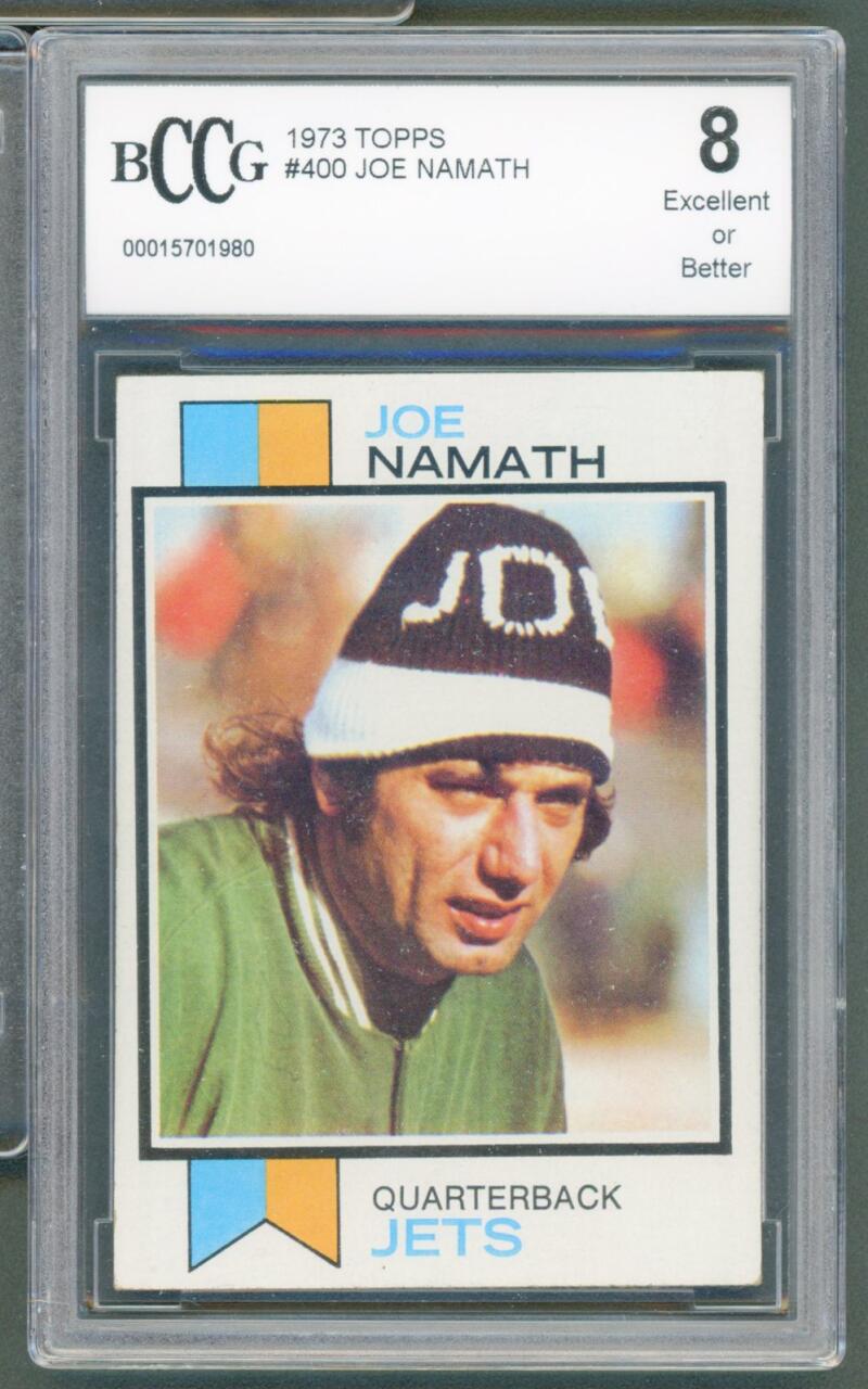 1973 Topps #400 Joe Namath Card BGS BCCG 8 Excellent+ Image 1