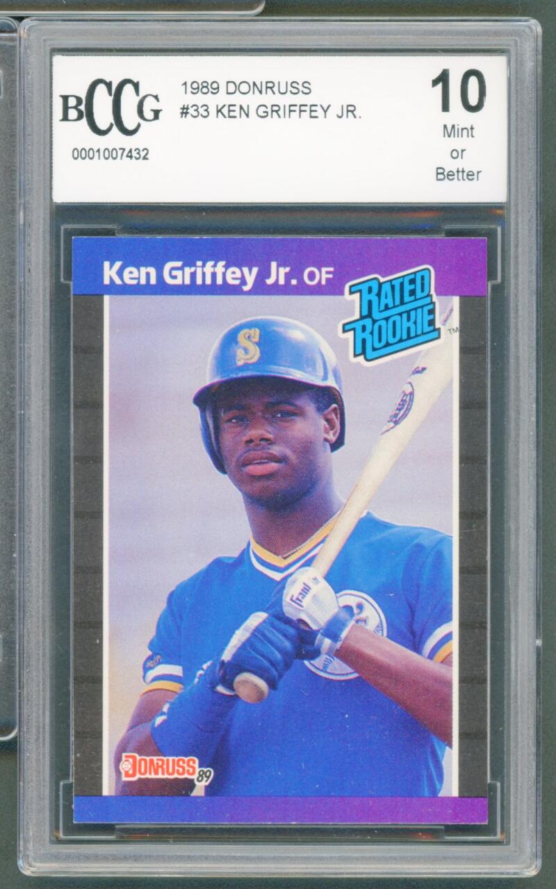 1989 Donruss #33 Ken Griffey Jr. Rookie Card BGS BCCG 10 Mint+ Image 1