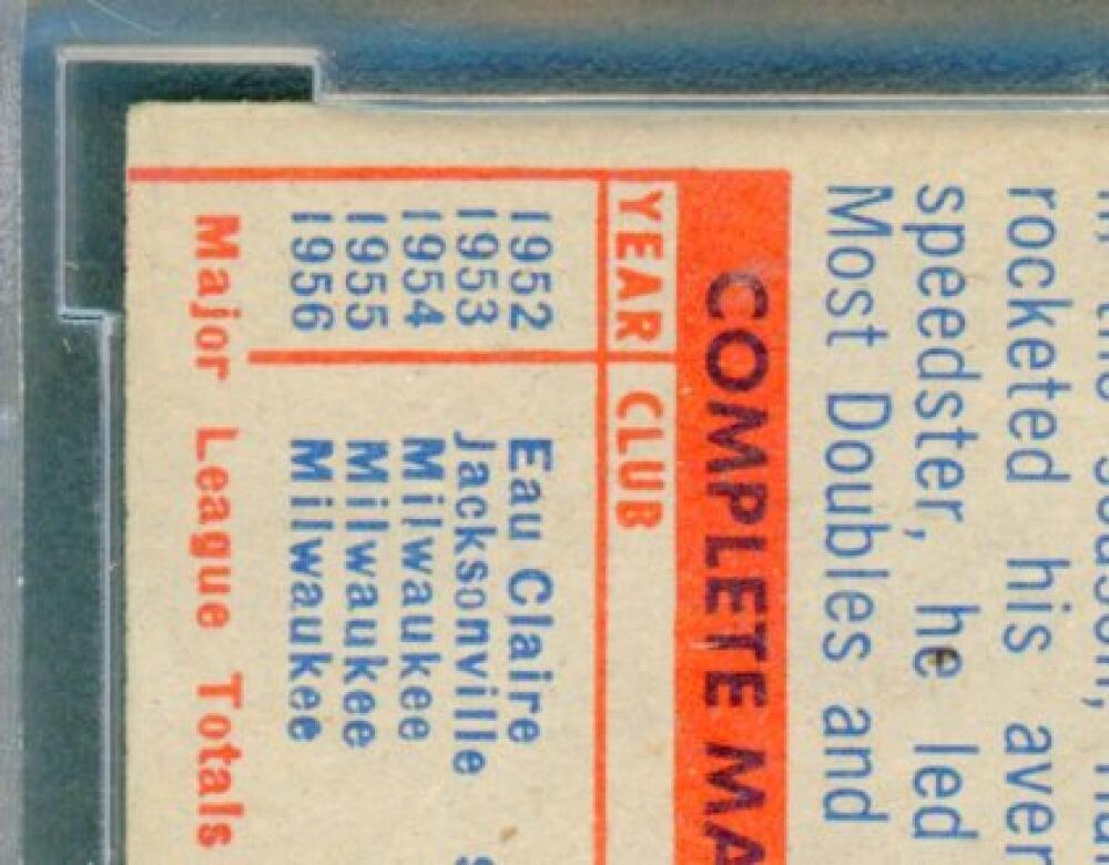 1957 Topps #20 Hank Aaron Card BGS BCCG 8 Excellent+ Image 7