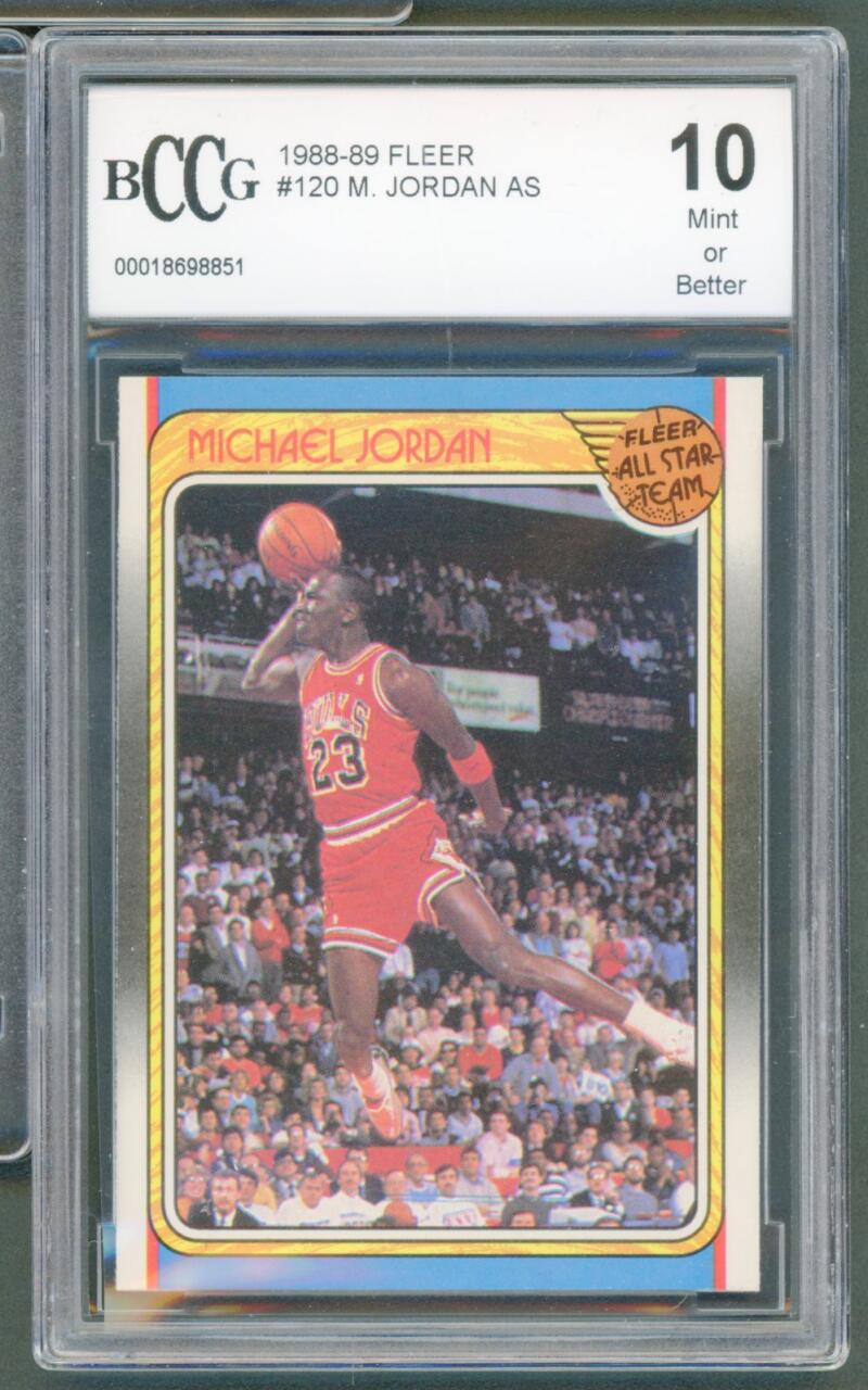 1988-89 Fleer #120 Michael Jordan AS Card BGS BCCG 10 Mint+ Image 1