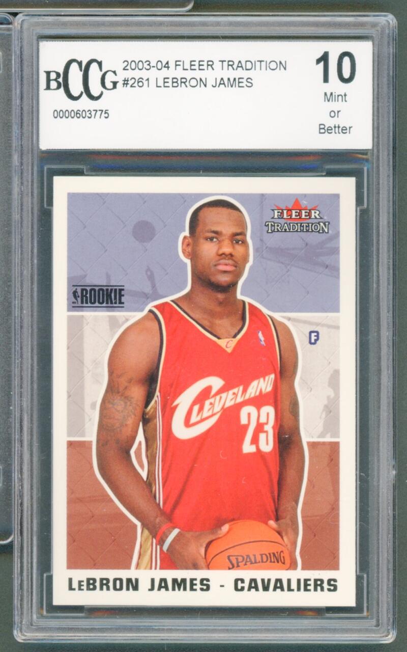 2003-04 Fleer Tradition #261 LeBron James Rookie Card BGS BCCG 10 Mint+ Image 1