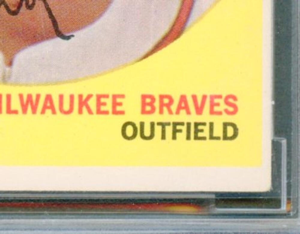 1959 Topps #380 Hank Aaron Card BGS BCCG 8 Excellent+ Image 6