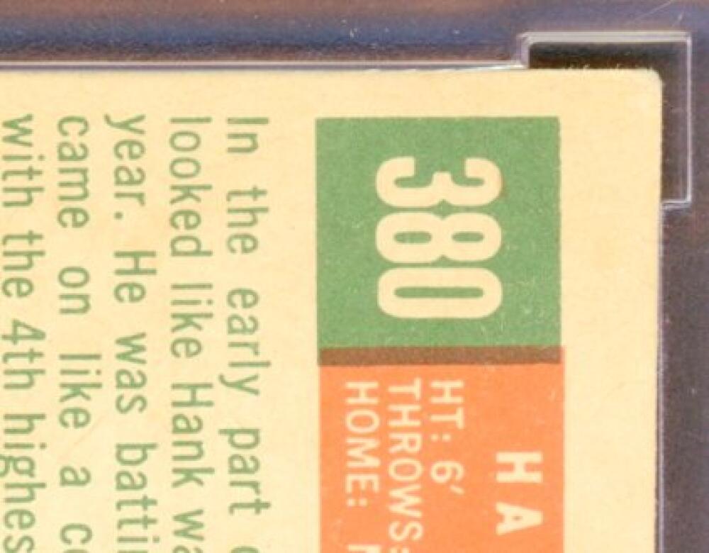 1959 Topps #380 Hank Aaron Card BGS BCCG 8 Excellent+ Image 8