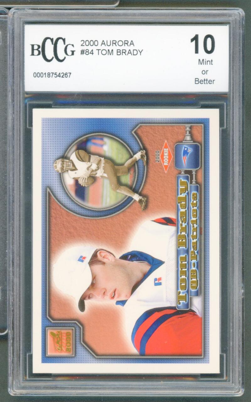 2000 Aurora #84 Tom Brady Rookie Card BGS BCCG 10 Mint+ Image 1