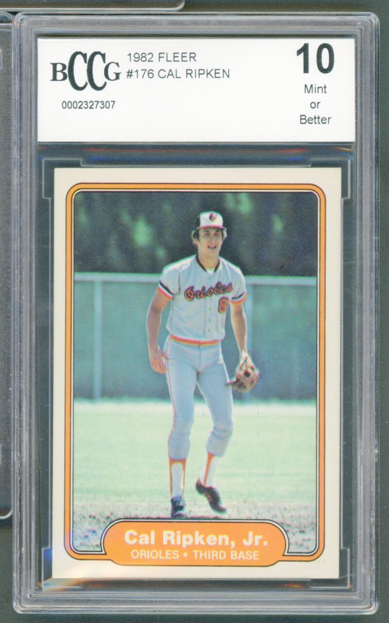 1982 Fleer #176 Cal Ripken Jr. Rookie Card BGS BCCG 10 Mint+ Image 1