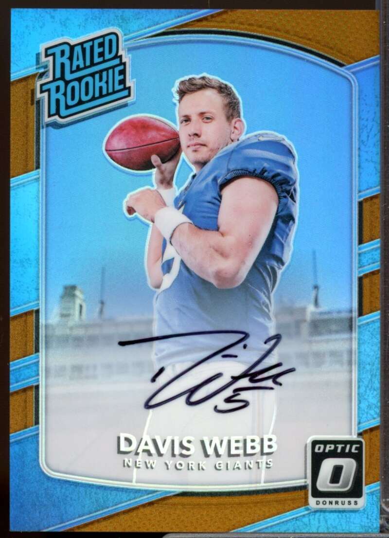 Davis Webb Card 2017 Donruss Optic Rated Rookie Autographs Bronze #198  Image 1