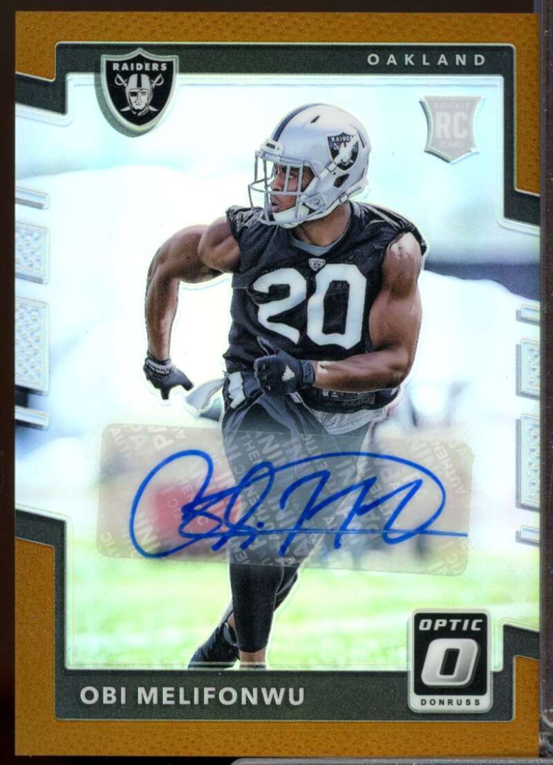 Obi Melifonwu Card 2017 Donruss Optic Rookie Autographs Bronze #141  Image 1