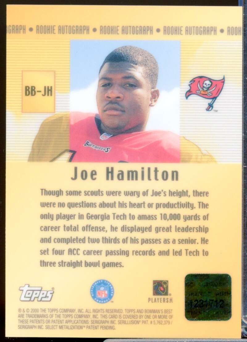 Joe Hamilton Card 2000 Bowman's Best Rookie Autographs #BBJH  Image 2