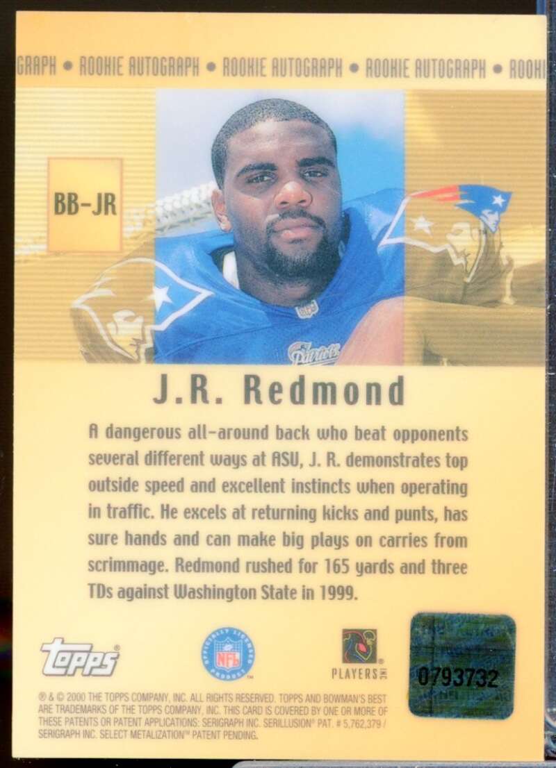 J.R. Redmond Card 2000 Bowman's Best Rookie Autographs #BBJR  Image 2