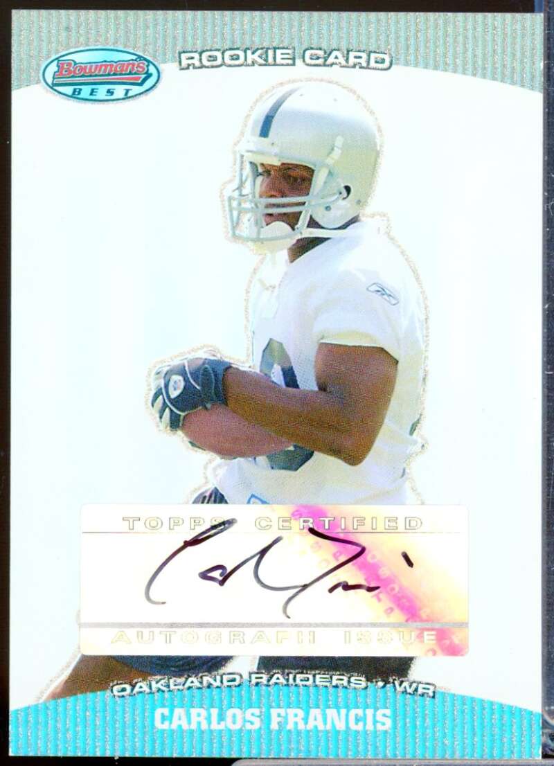 Carlos Francis RC Card 2004 Bowman's Best Rookie Autograph #131  Image 1